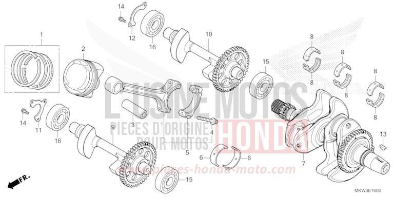 VILEBREQUIN/PISTON de NC750X "Méca" MAT BALLISTIC BLACK METALLIC (NHA86) de 2023